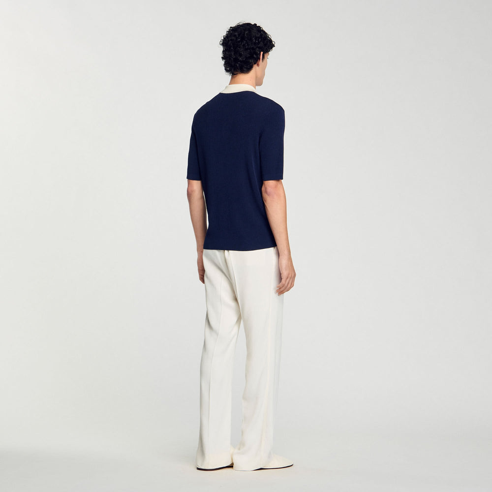 Sandro Men Two-tone polo shirt