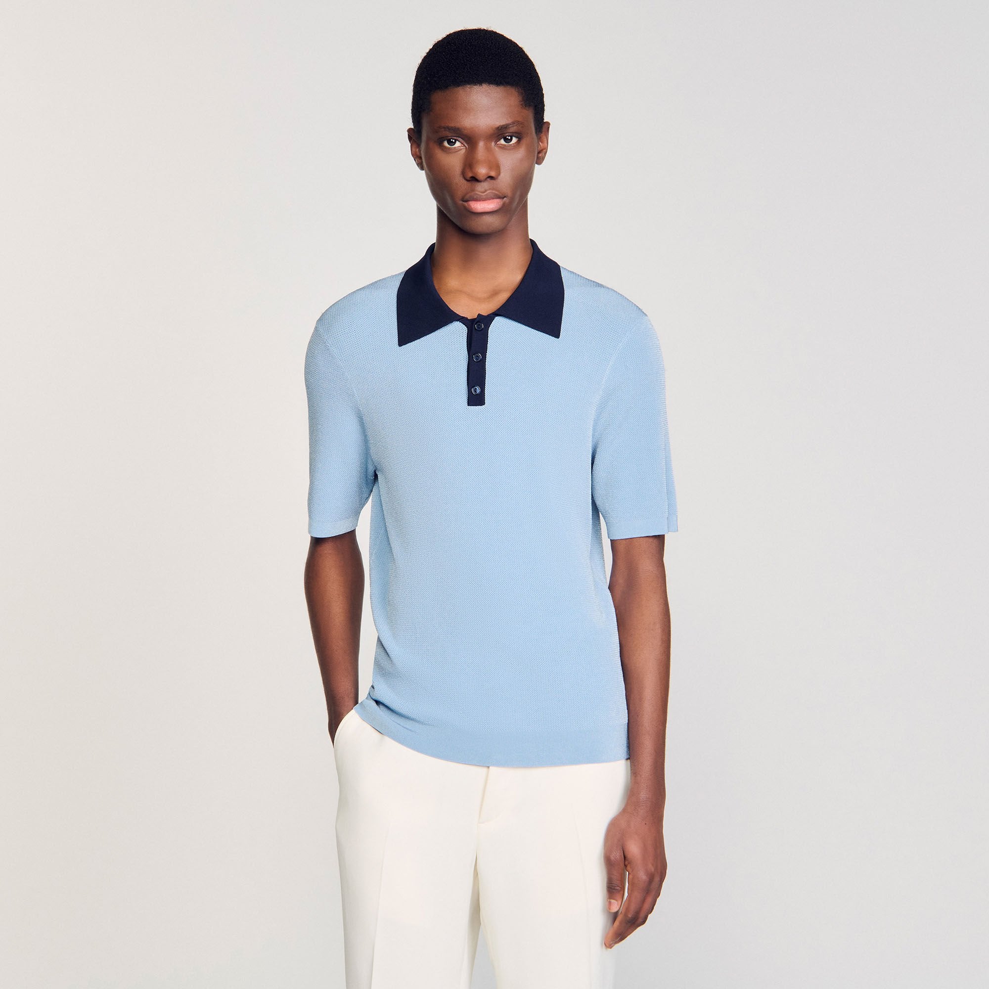 Sandro Men Two-tone polo shirt