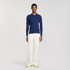 Sandro Men Rib knit polo shirt