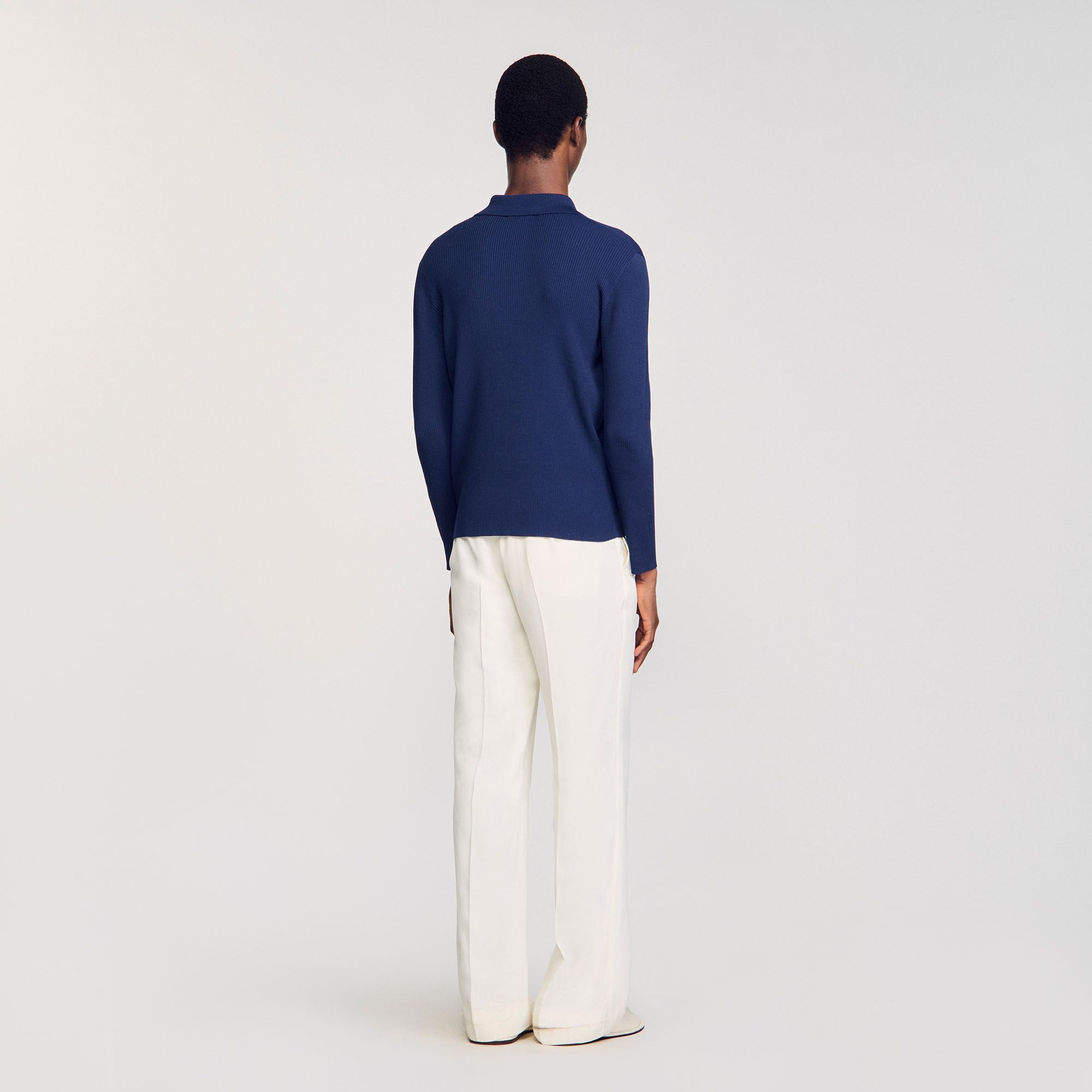 Sandro Men Rib knit polo shirt