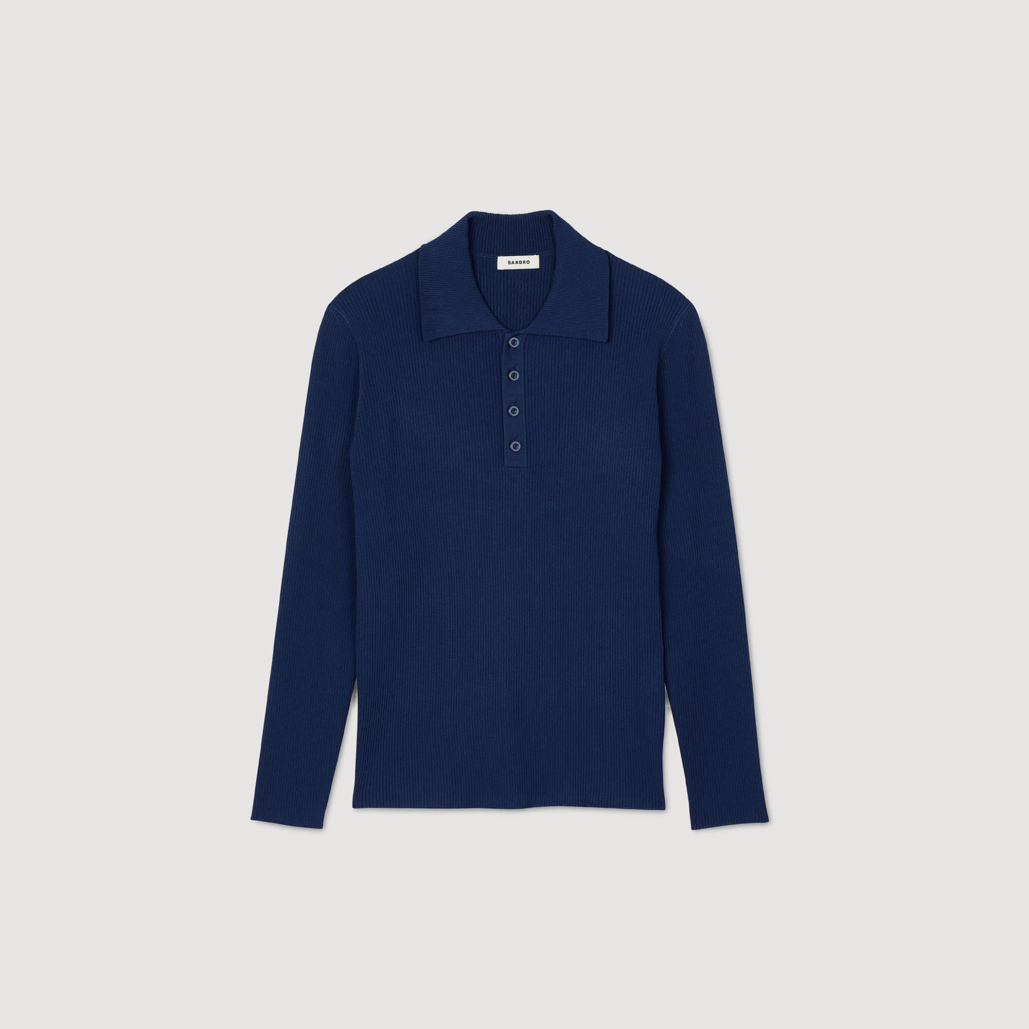 Sandro Men Rib knit polo shirt