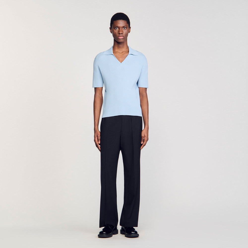 Sandro Men Rib knit polo shirt