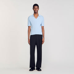 Sandro Men Rib knit polo shirt
