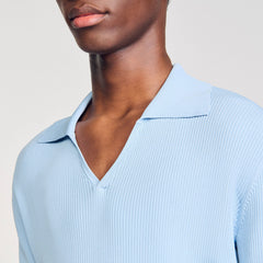 Sandro Men Rib knit polo shirt