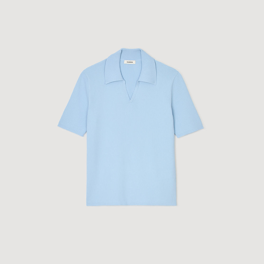 Sandro Men Rib knit polo shirt