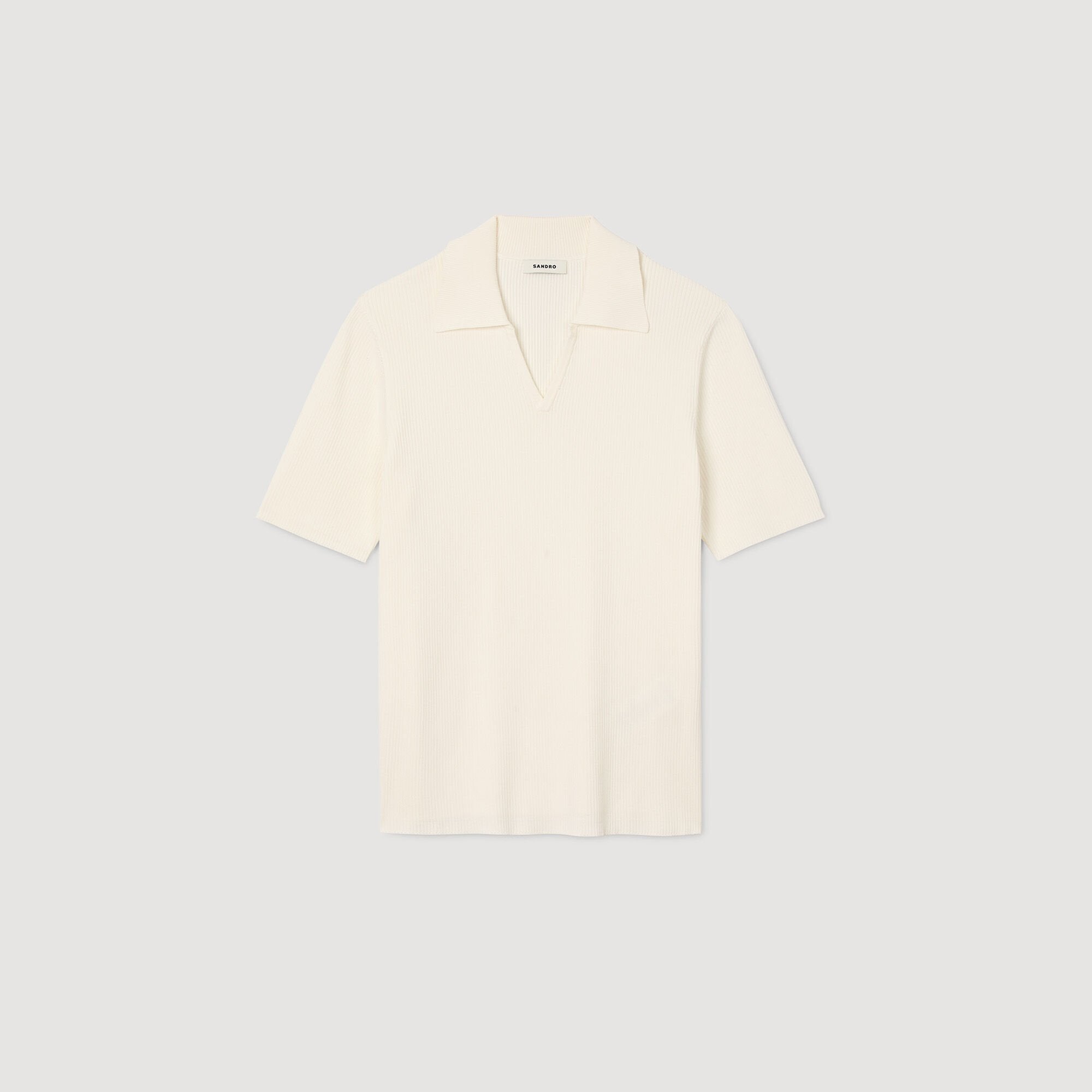 Sandro Men Rib knit polo shirt