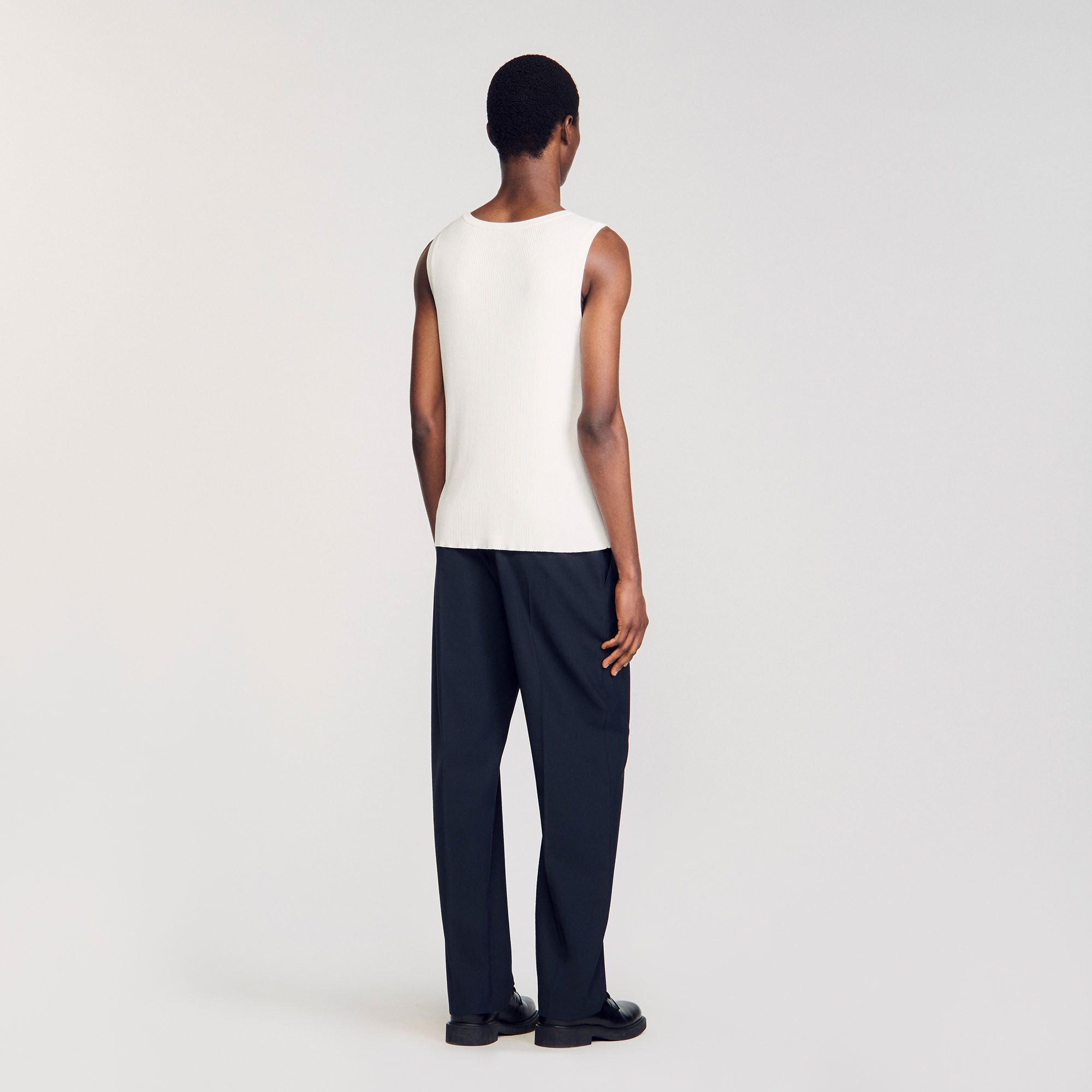 Sandro Men Rib knit vest top