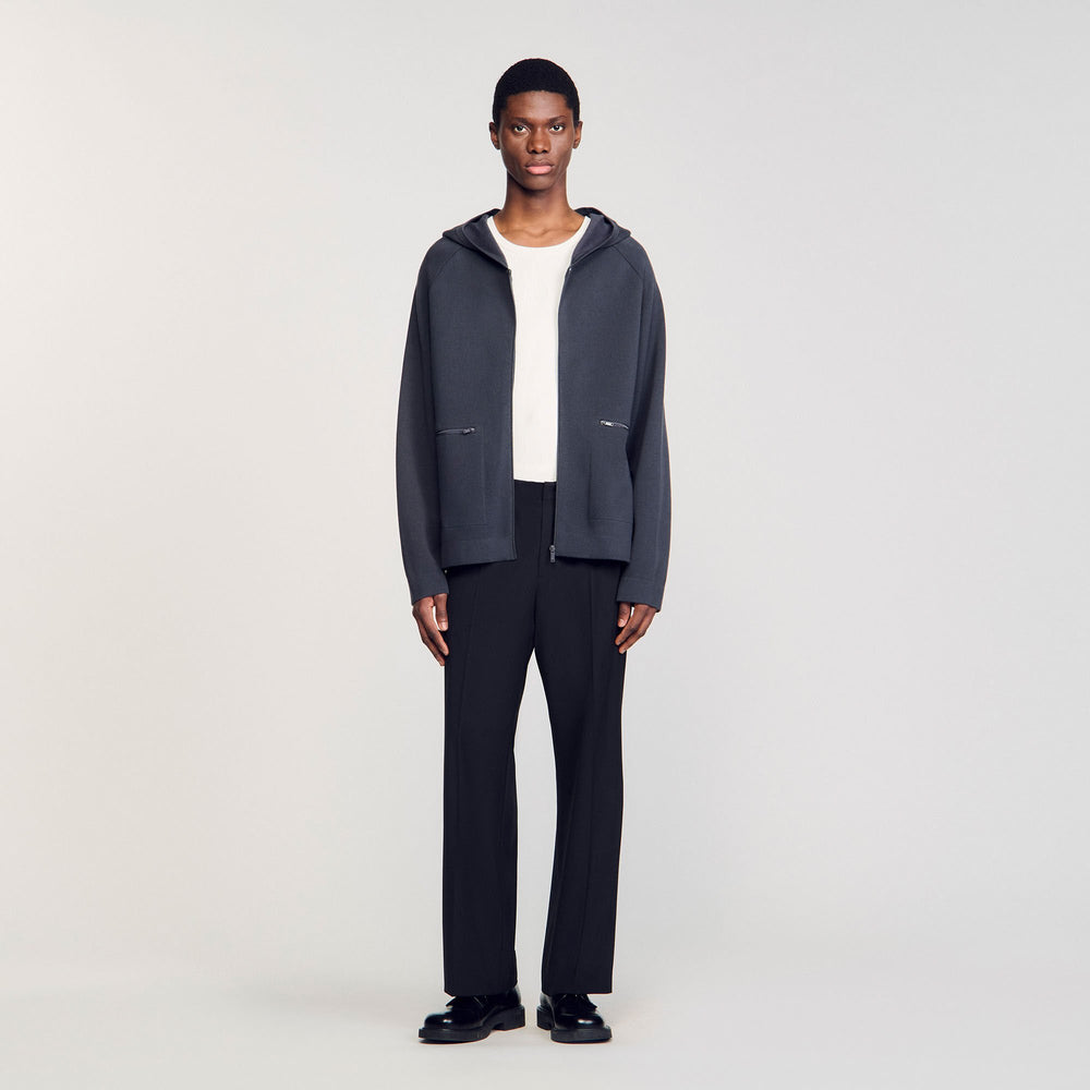 Sandro Men Milano knit hooded cardigan