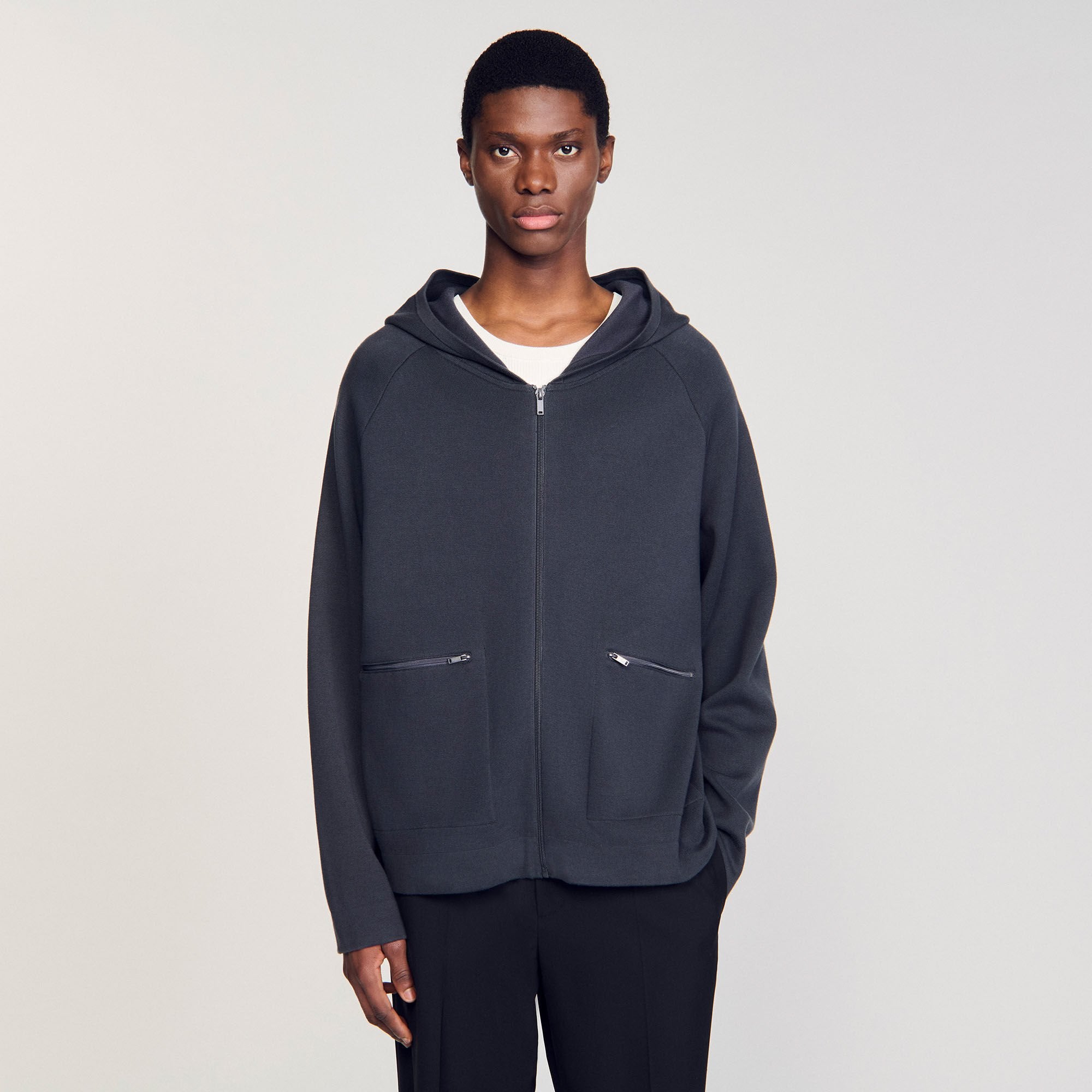 Sandro Men Milano knit hooded cardigan