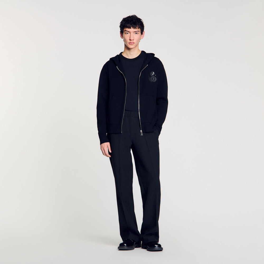 Sandro Men Zip-up cardigan with snake detail