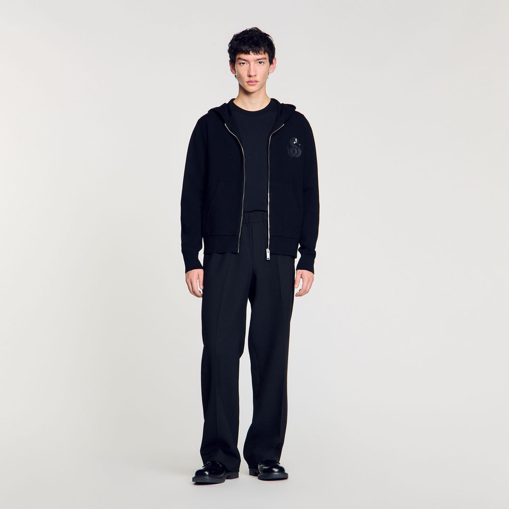 Sandro Men Zip-up cardigan with snake detail