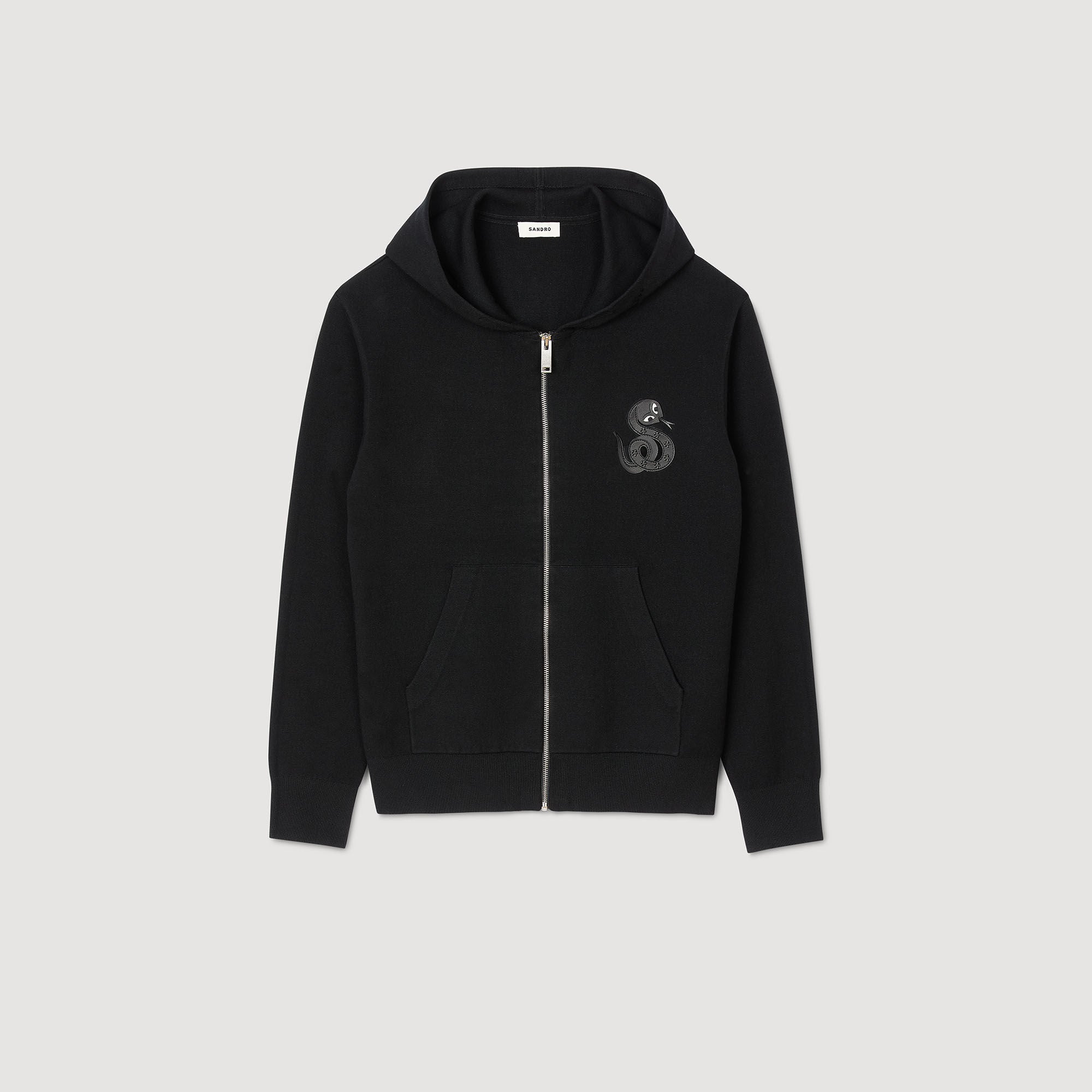 Sandro Men Zip-up cardigan with snake detail