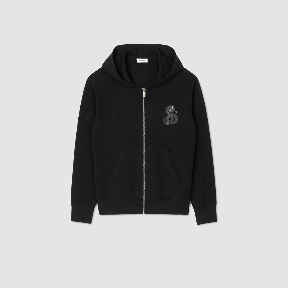 Sandro Men Zip-up cardigan with snake detail