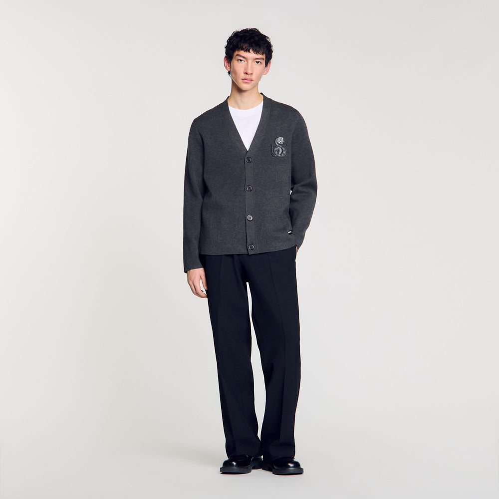 Sandro Men Cardigan with snake detail