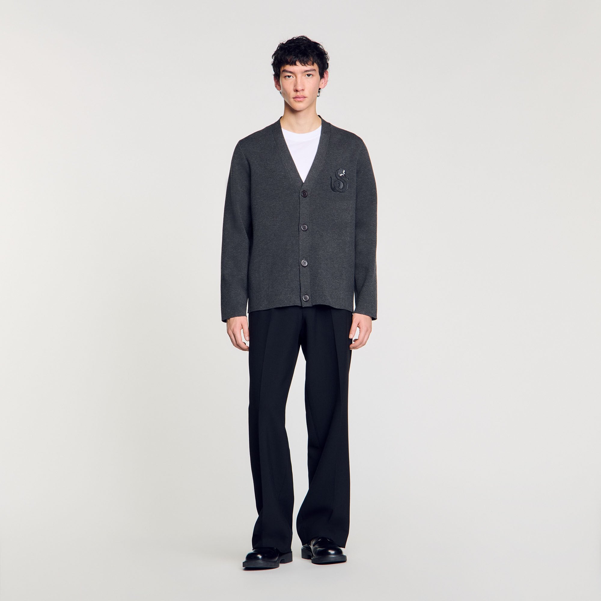 Sandro Men Cardigan with snake detail