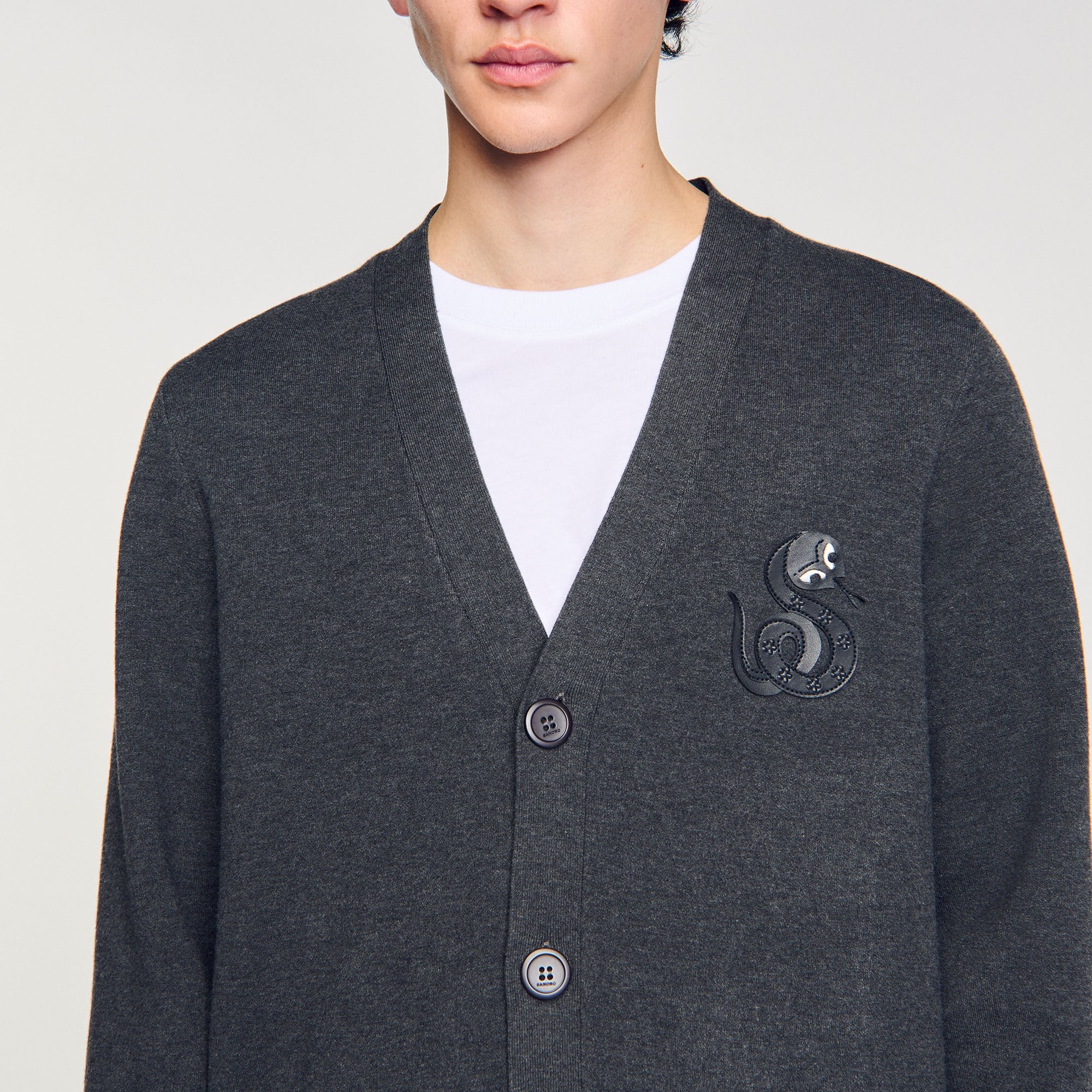 Sandro Men Cardigan with snake detail