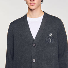 Sandro Men Cardigan with snake detail