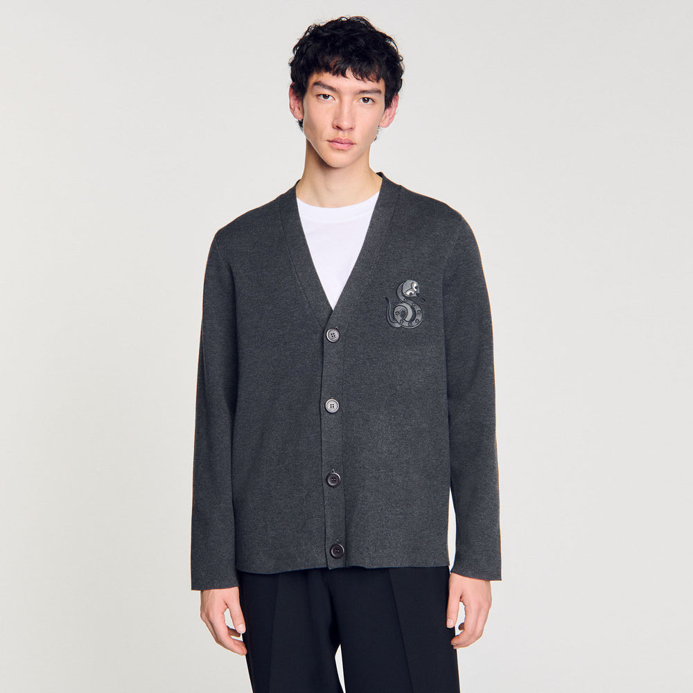 Sandro Men Cardigan with snake detail