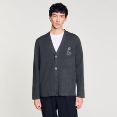 Sandro Men Cardigan with snake detail