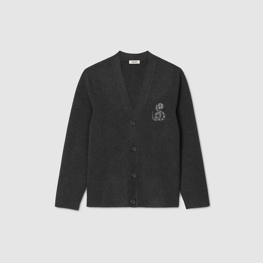 Sandro Men Cardigan with snake detail