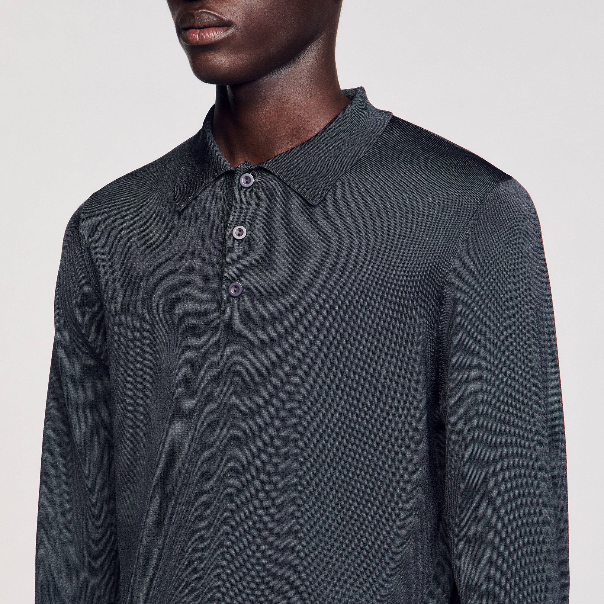 Sandro Men Ribbed polo shirt