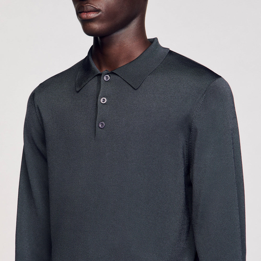 Sandro Men Ribbed polo shirt