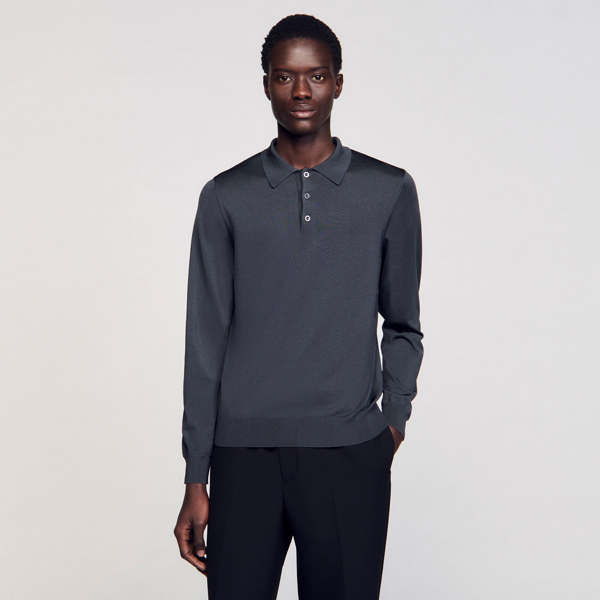 Sandro Men Ribbed polo shirt
