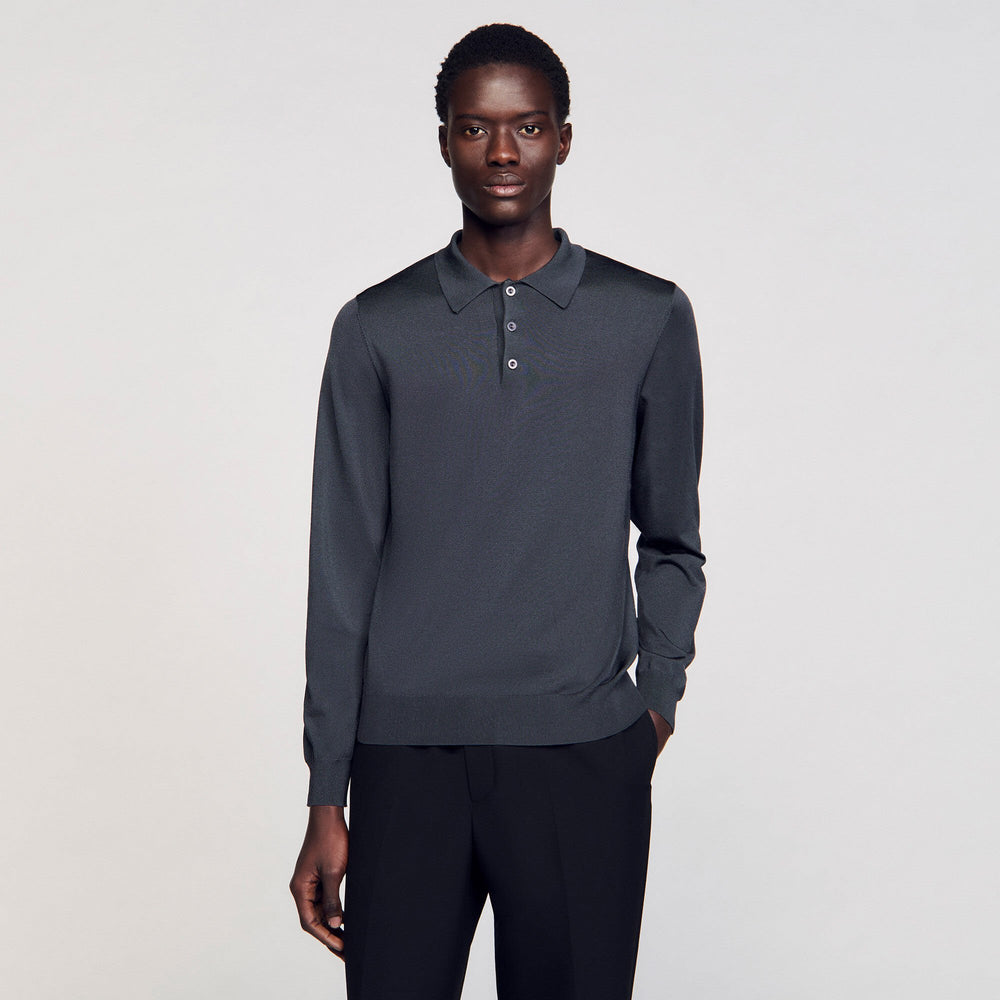 Sandro Men Ribbed polo shirt