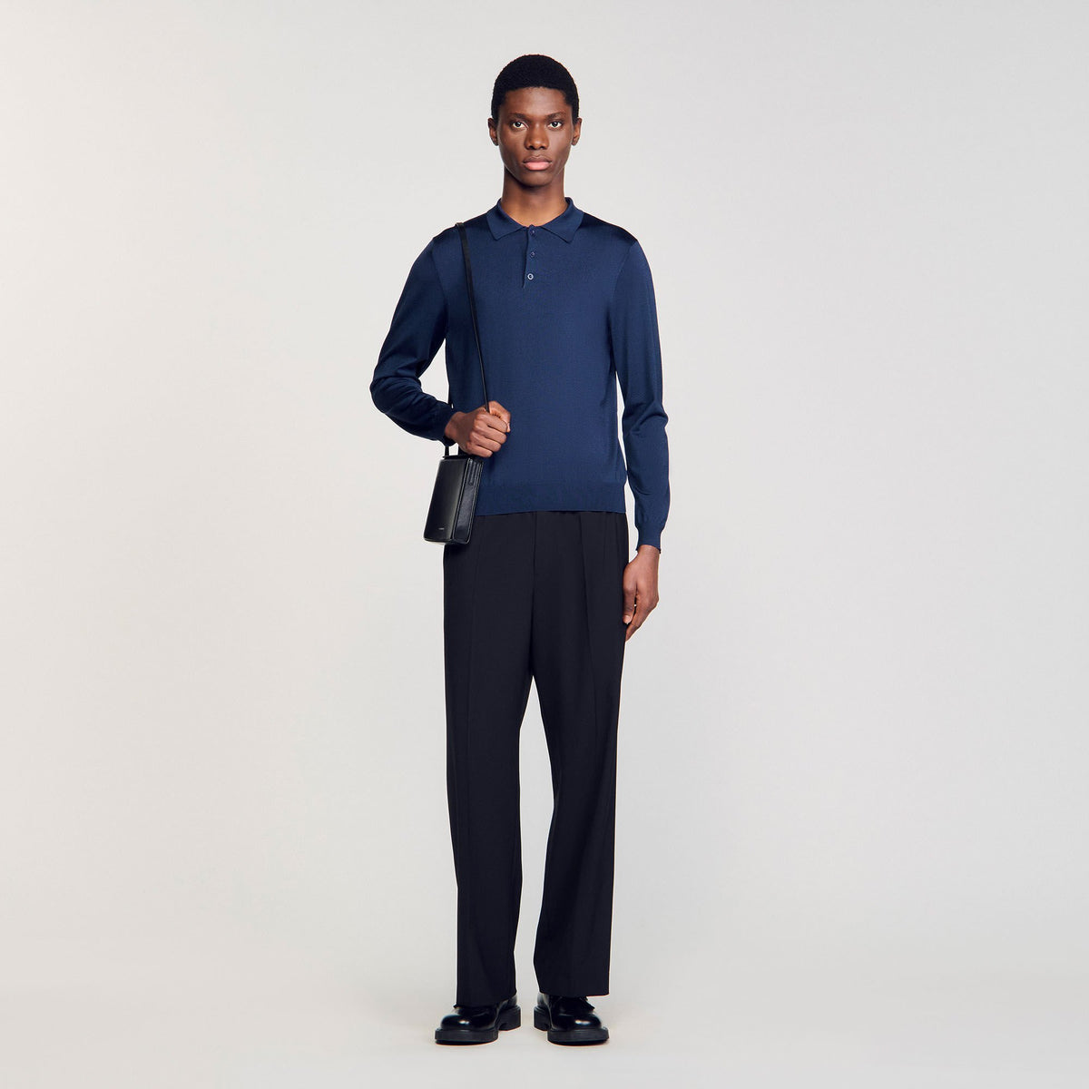 Sandro Men Ribbed polo shirt