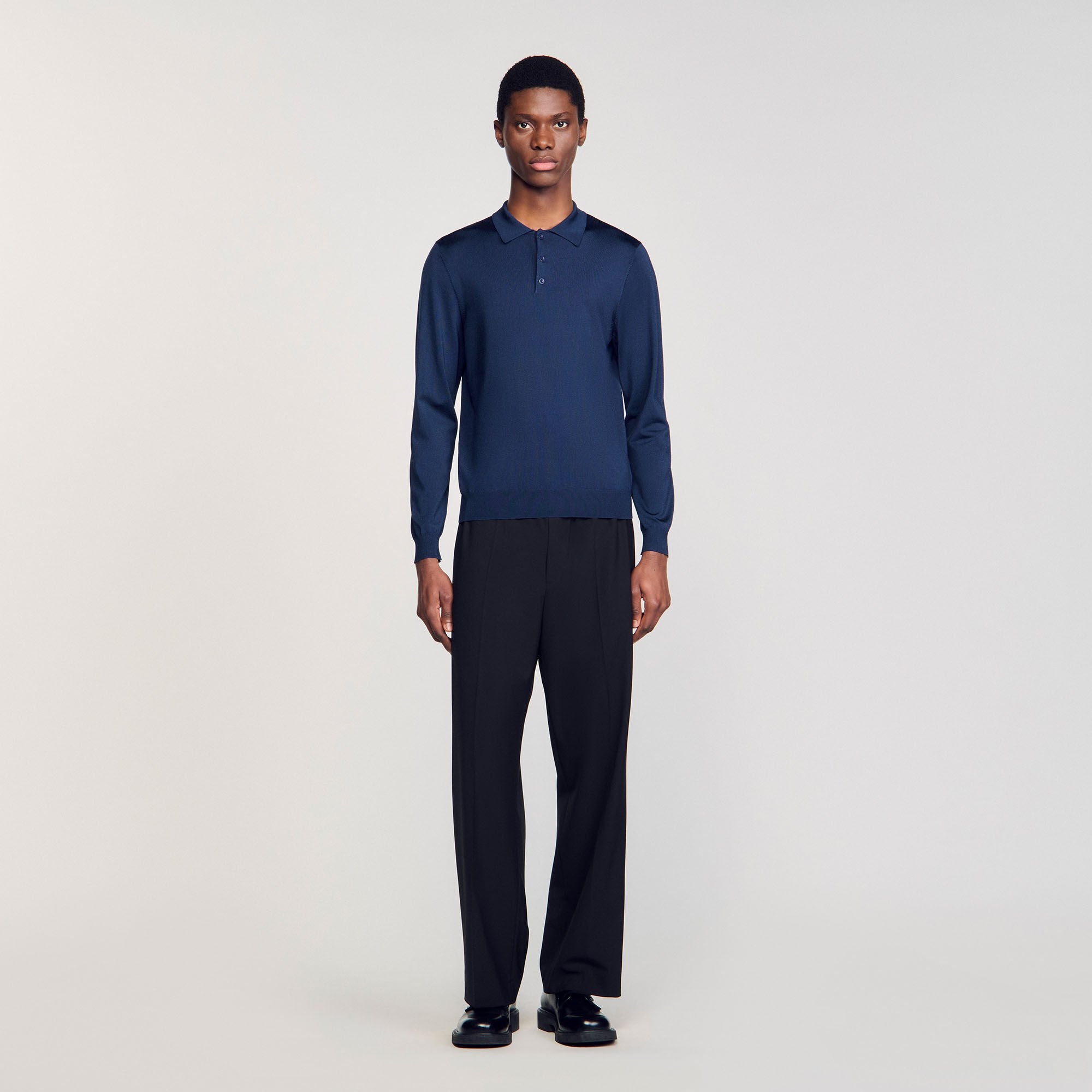 Sandro Men Ribbed polo shirt