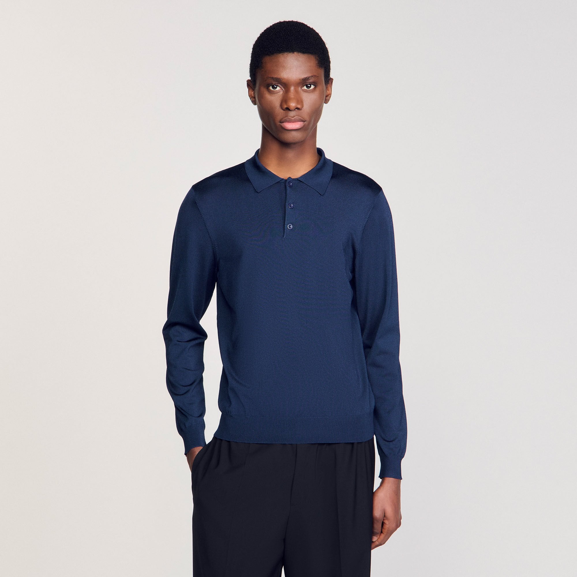 Sandro Men Ribbed polo shirt