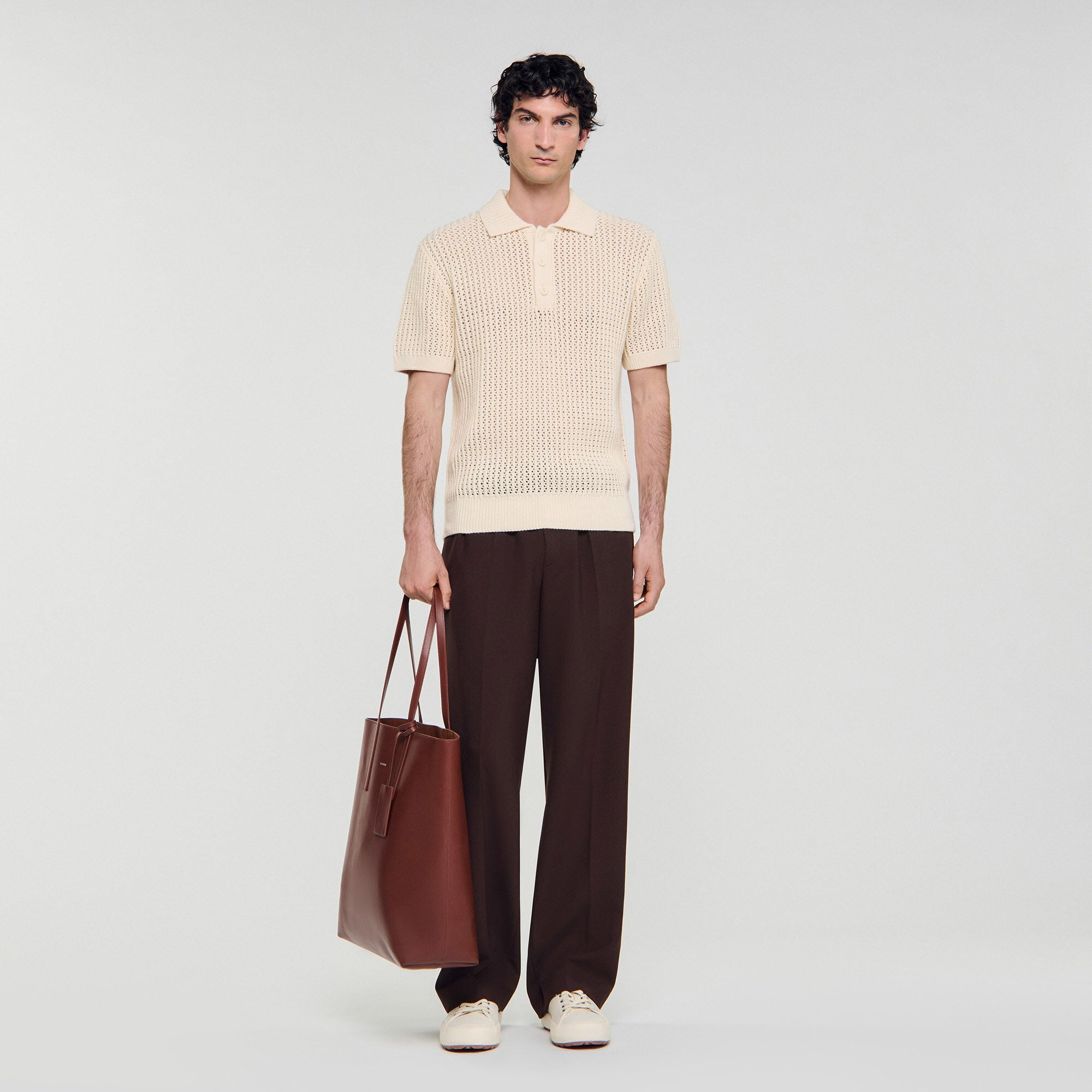 Sandro Men Cotton shirt with polo collar