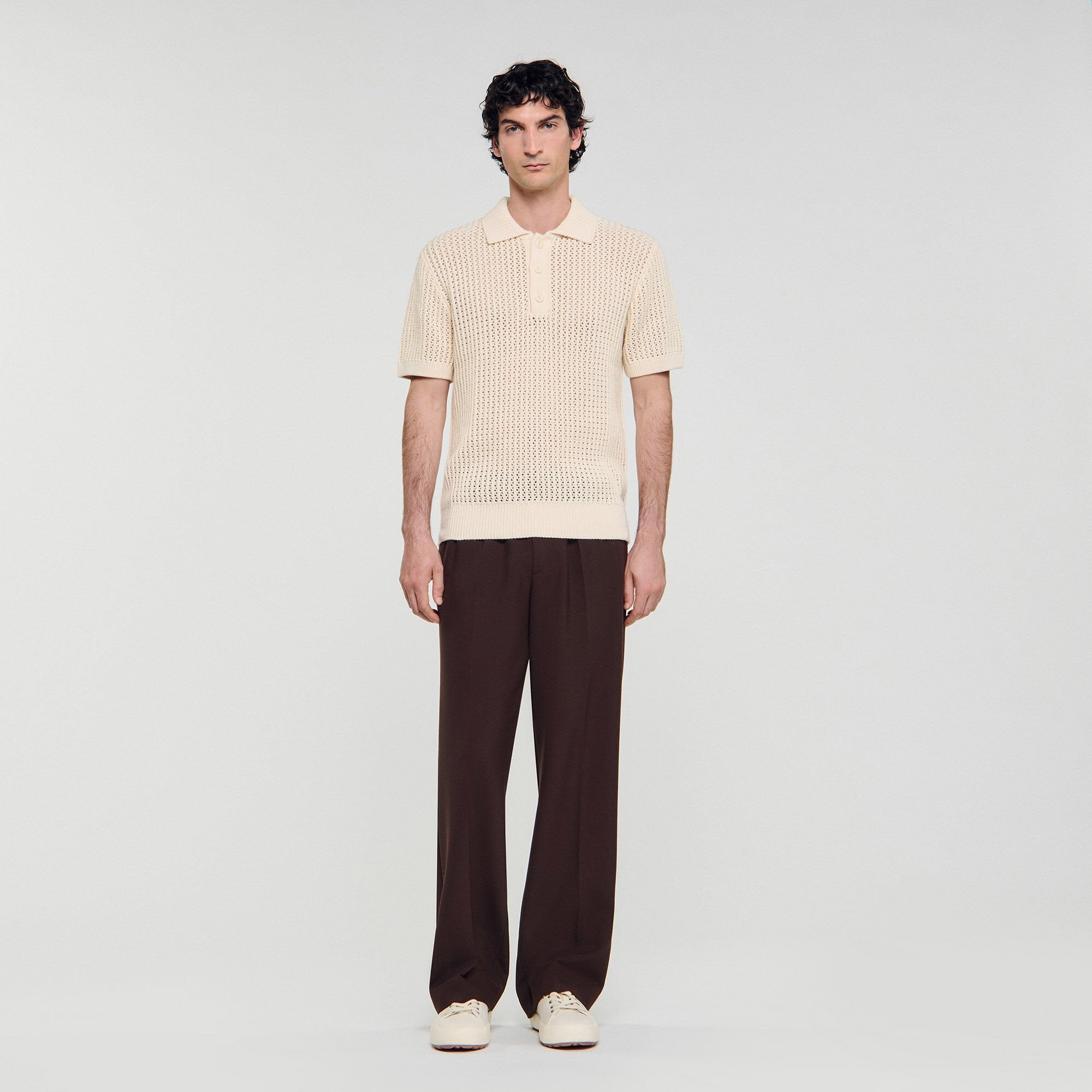 Sandro Men Cotton shirt with polo collar