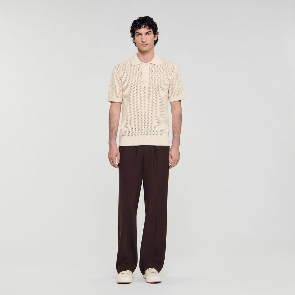 Sandro Men Cotton shirt with polo collar