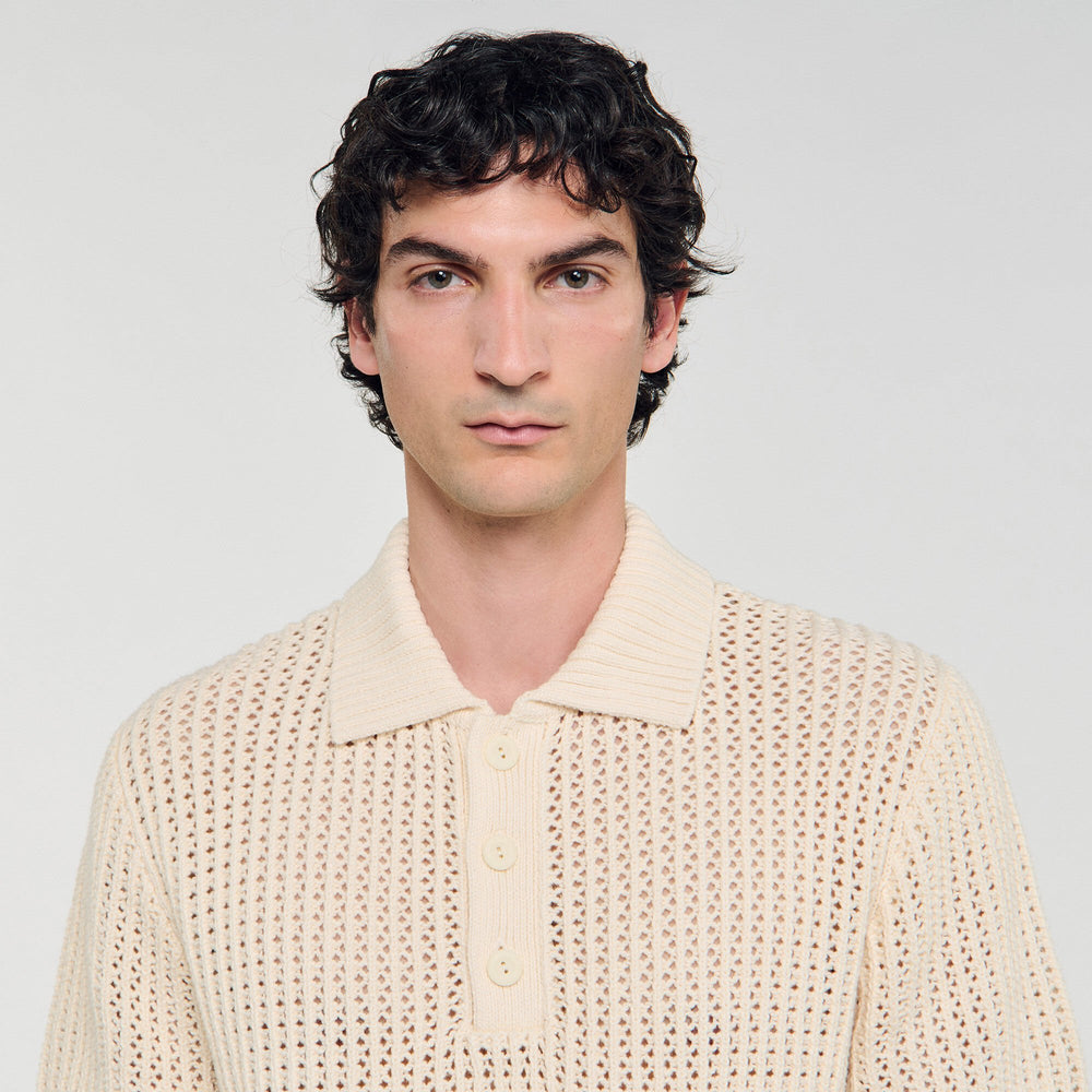 Sandro Men Cotton shirt with polo collar