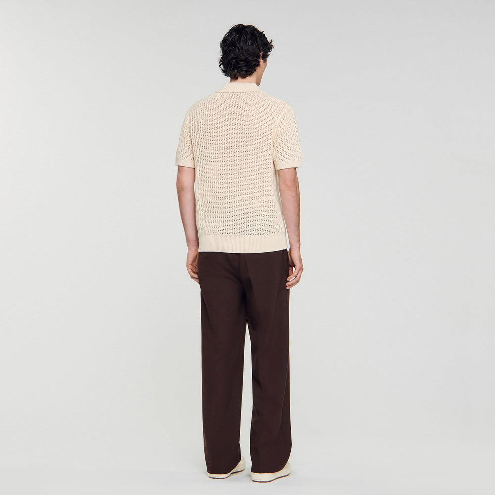 Sandro Men Cotton shirt with polo collar