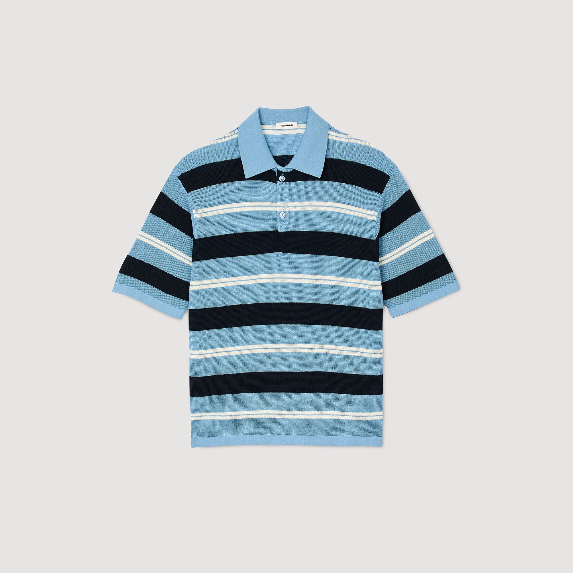 Sandro Men Striped knit polo shirt