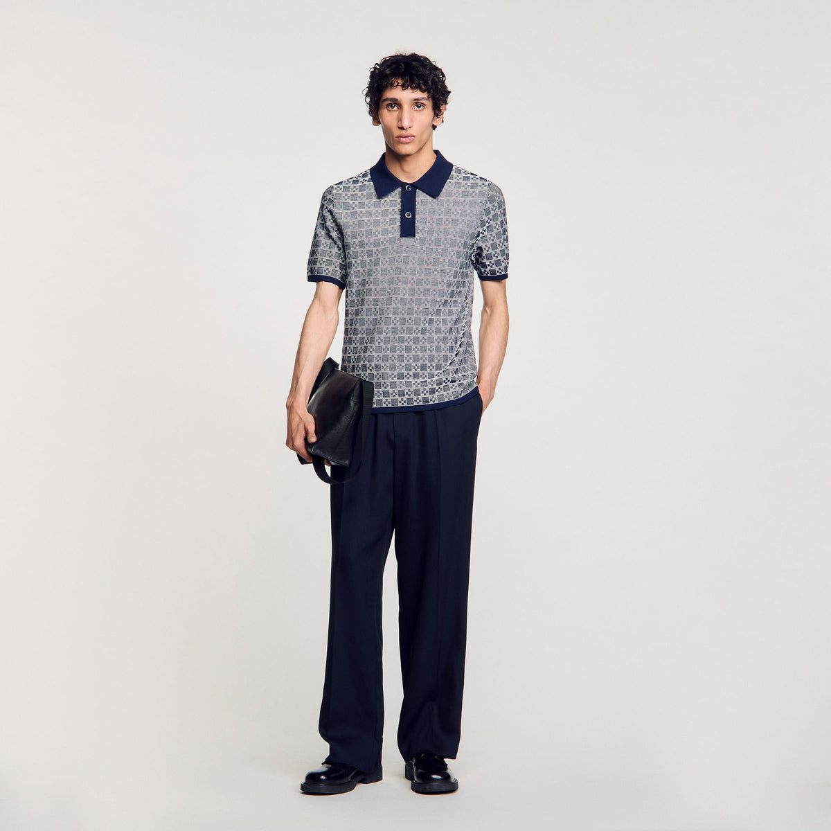 Sandro Men Square Cross polo shirt