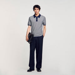 Sandro Men Square Cross polo shirt