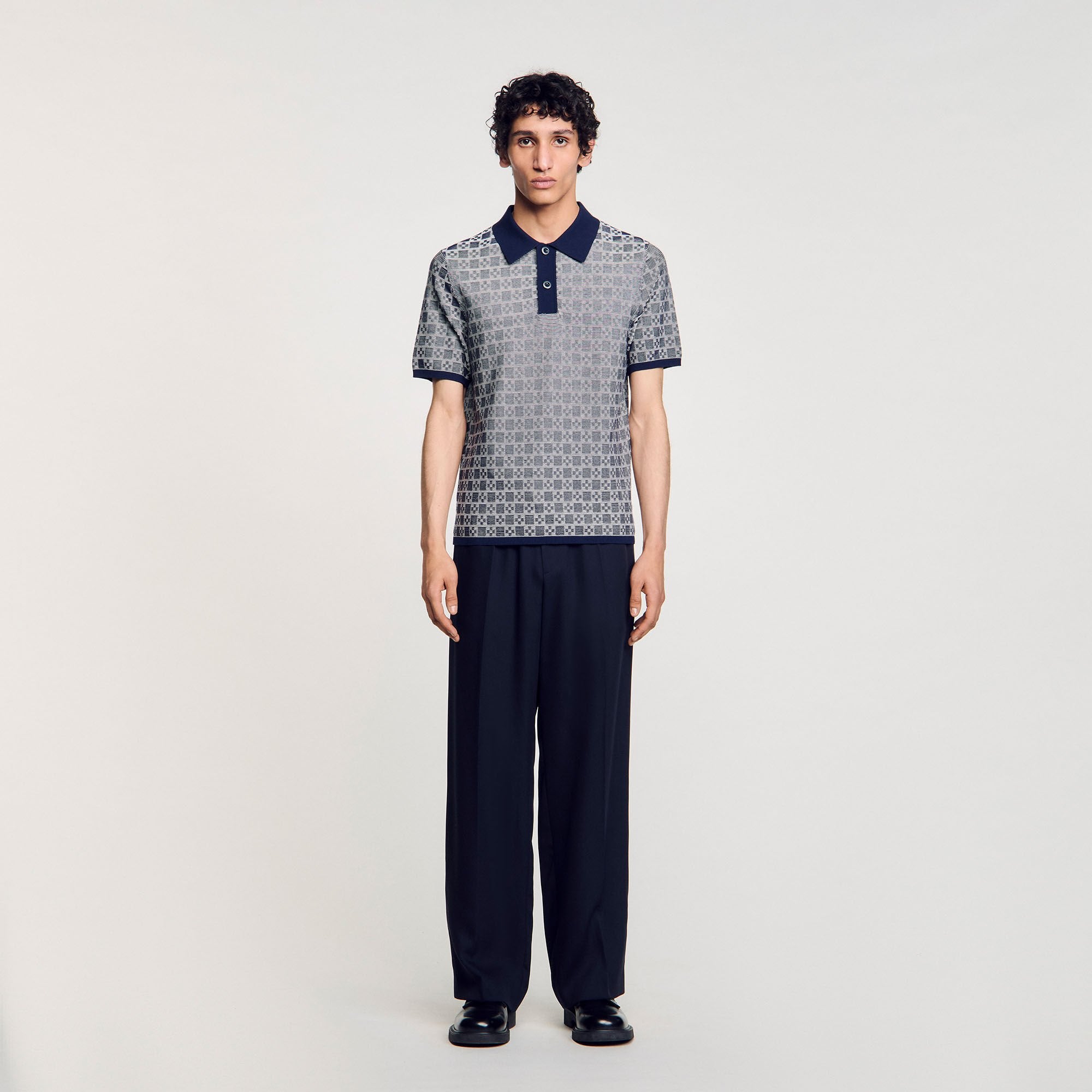 Sandro Men Square Cross polo shirt