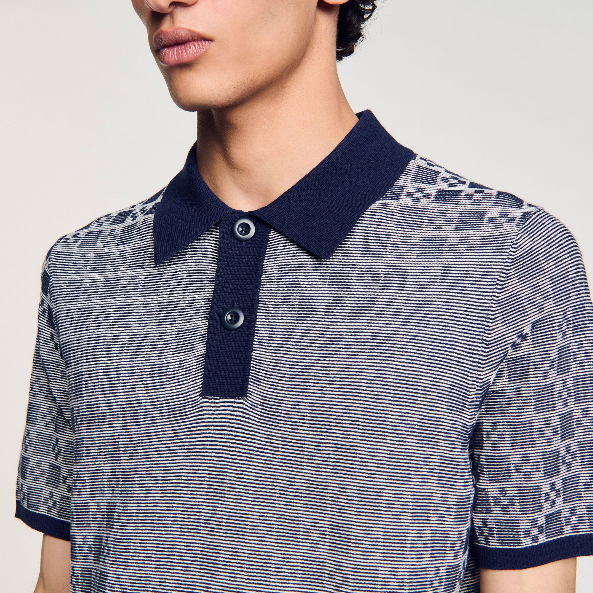 Sandro Men Square Cross polo shirt