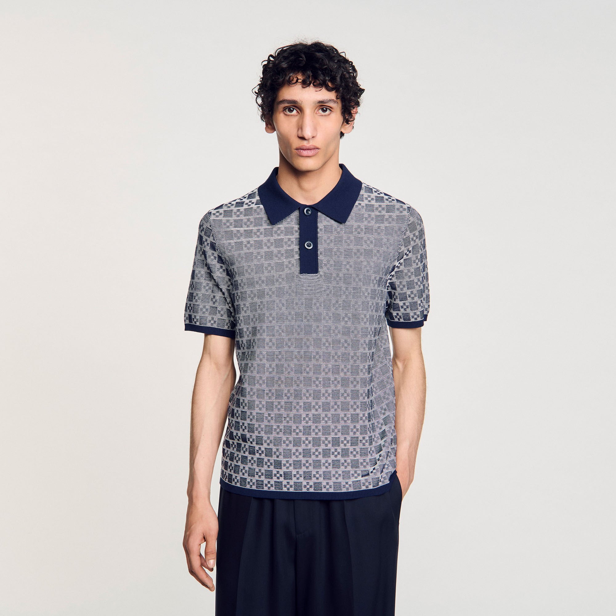 Sandro Men Square Cross polo shirt