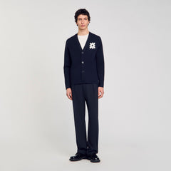 Sandro Men Cardigan with flower detail