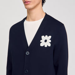 Sandro Men Cardigan with flower detail