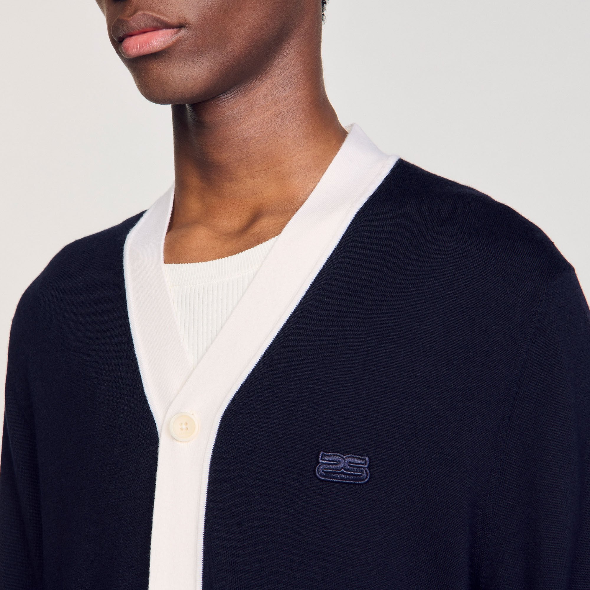Sandro Men Cardigan with patches