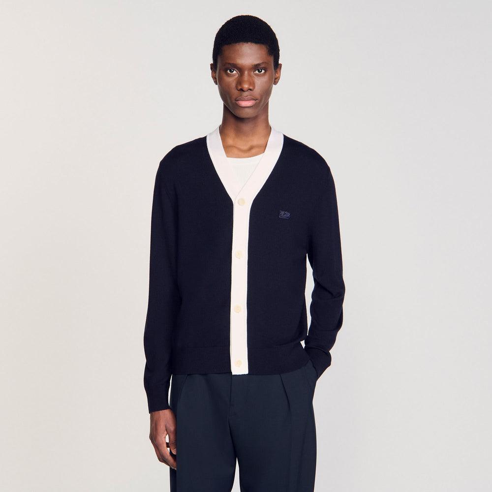 Sandro Men Cardigan with patches