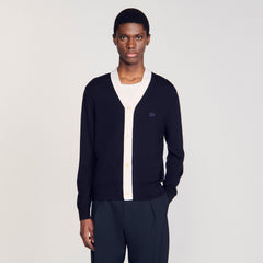 Sandro Men Cardigan with patches