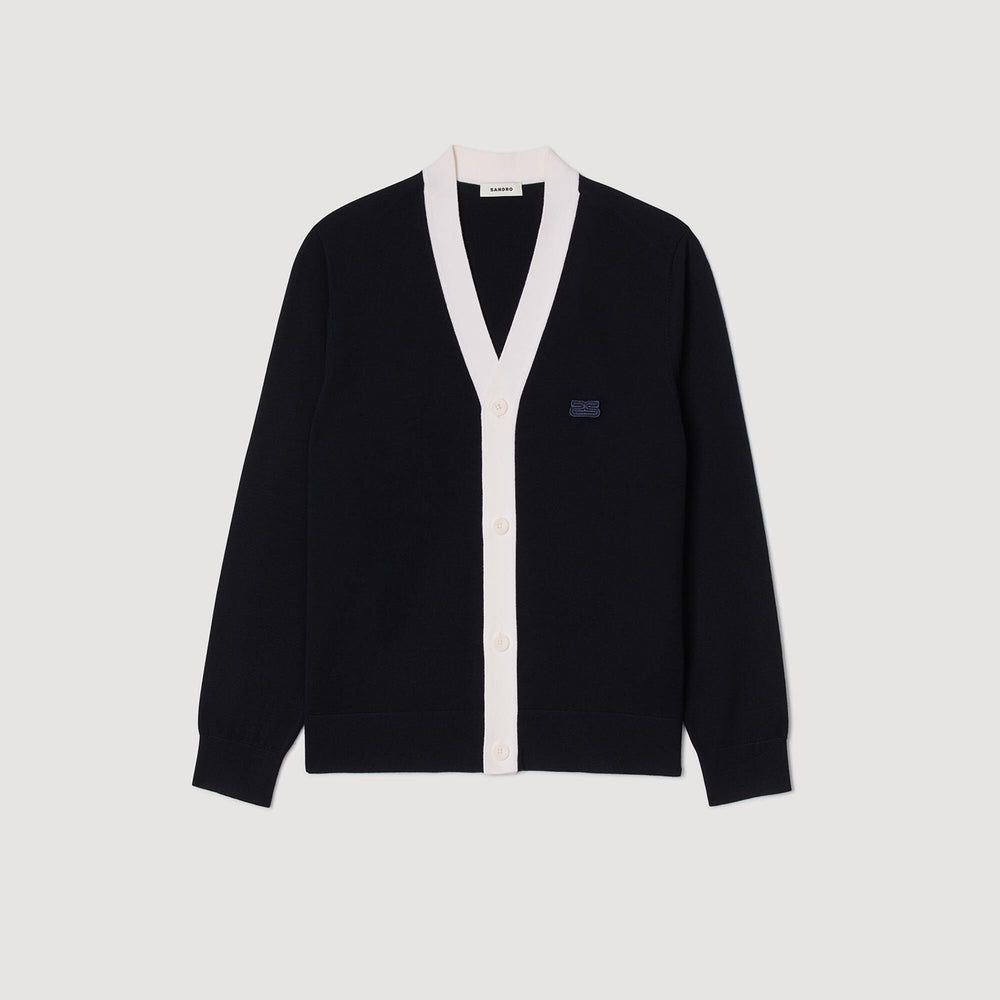 Sandro Men Cardigan with patches