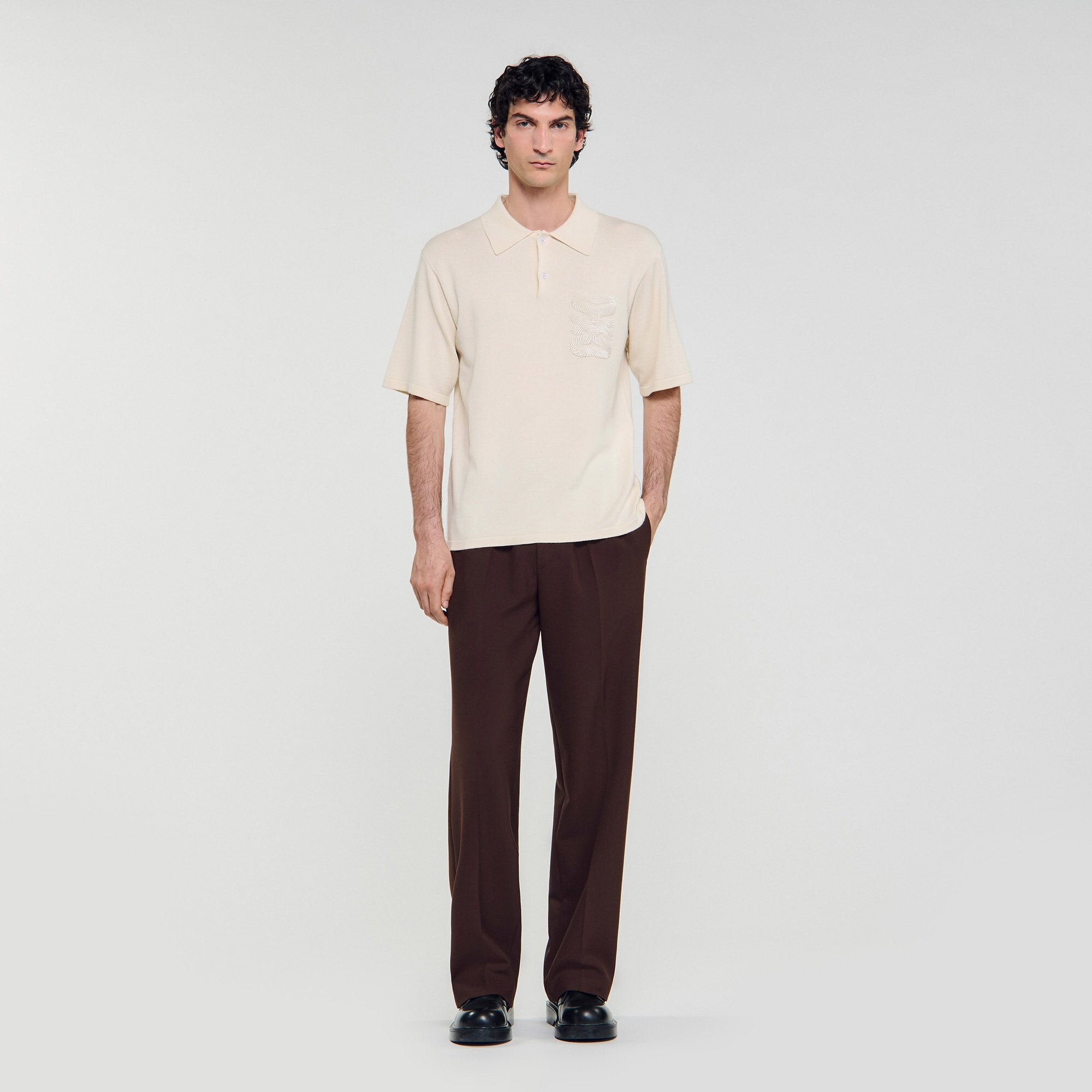Sandro Men Polo with rope embroidery