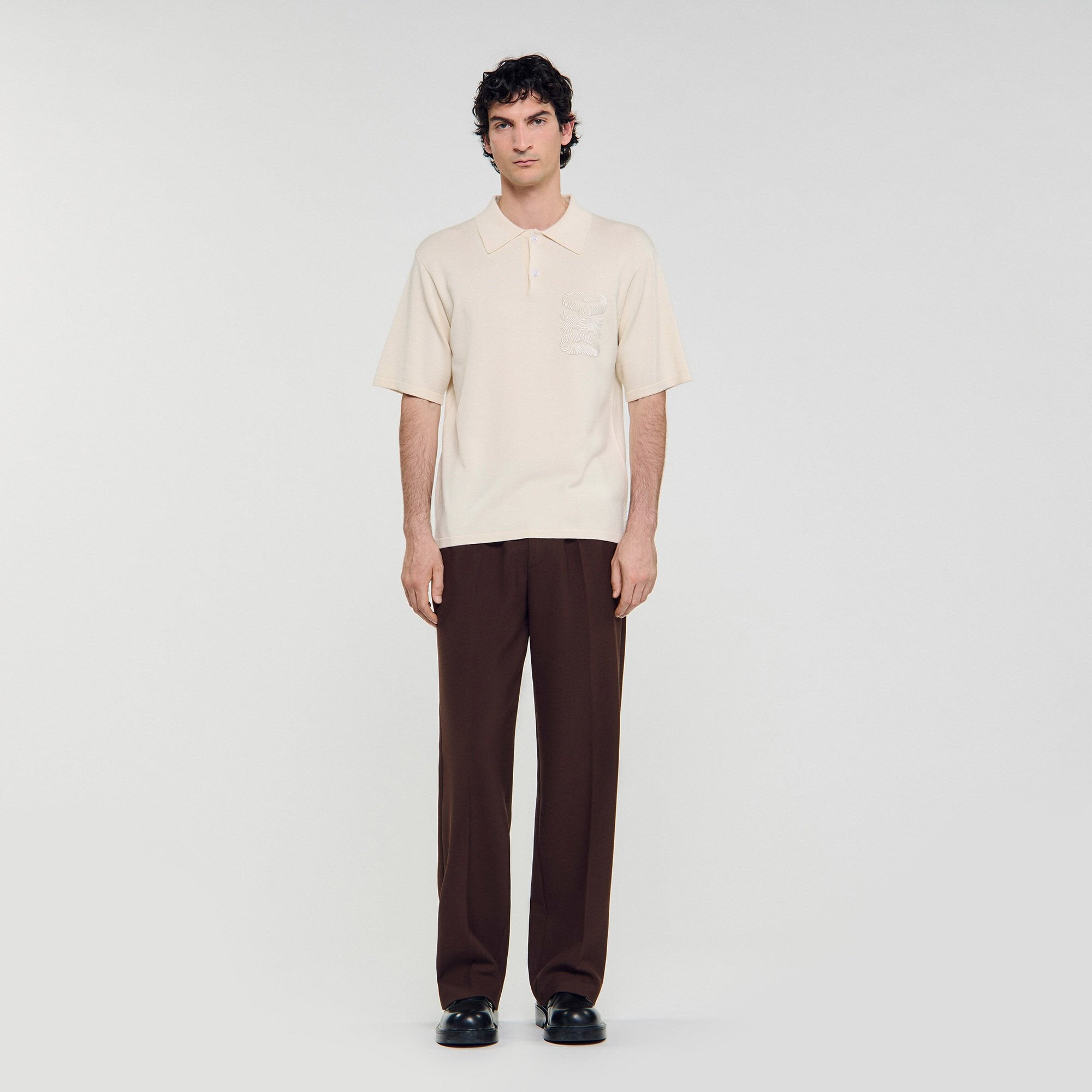 Sandro Men Polo with rope embroidery